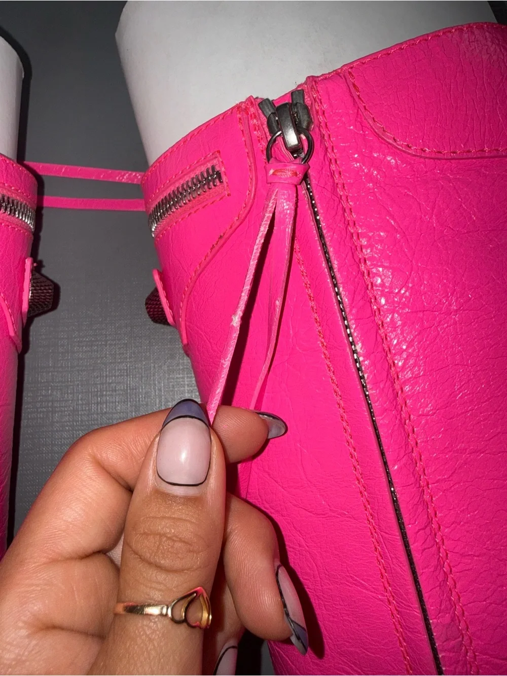 Balenciaga Cagole H90 Fluo Pink Knee-High Boots Size 37